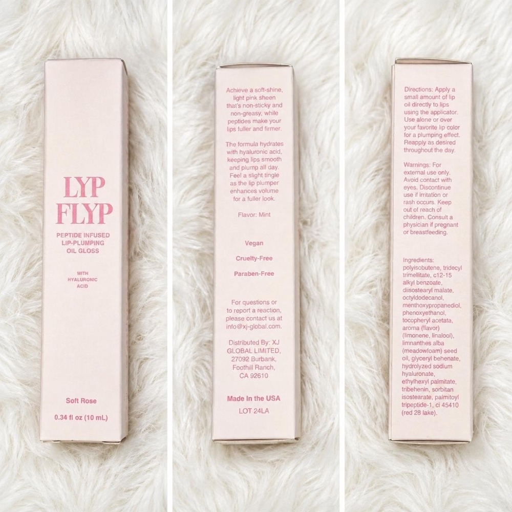 LYP FLYP Peptide Lip-Plumping Oil Gloss – Soft Rose NEW